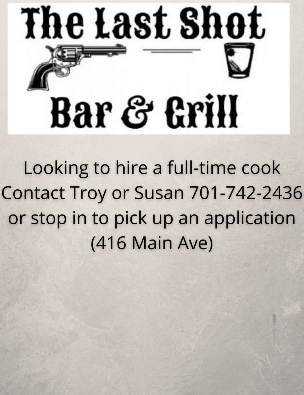 Cook at The Last Shot Bar & Grill