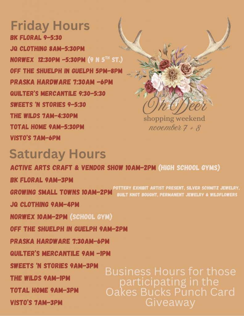 OH DEER Shopping Weekend