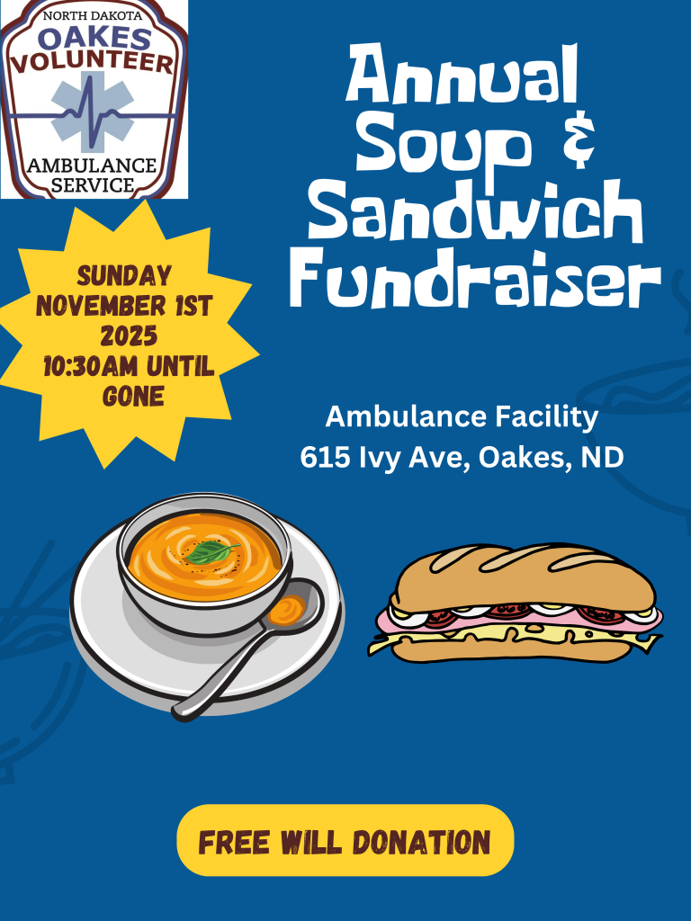 Oakes Ambulance Soup & Sandwich Fundraiser