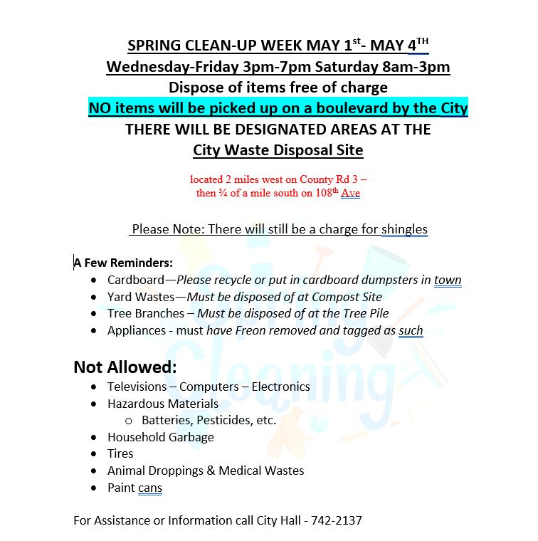 Spring Clean Up City of Oakes
