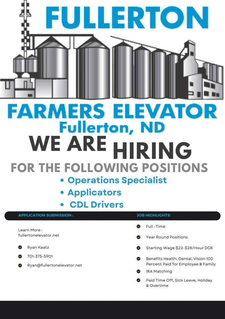 Operations Specialist, Applicators, & CDL Drivers at Fullerton Elevator