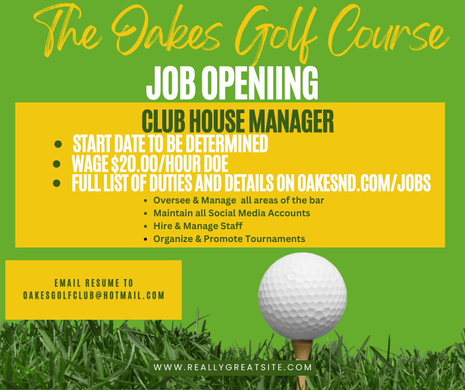 Club House Manager at Oakes Golf Course