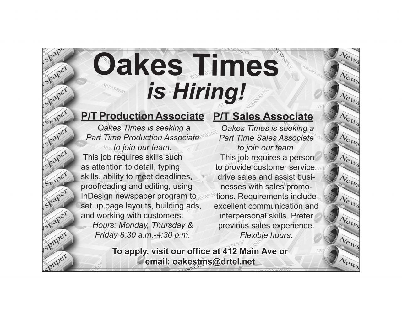 Asssociate at Oakes Times