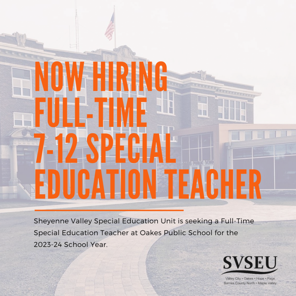 7-12 Special Education Teacher at Sheyenne Valley Special Education Unit