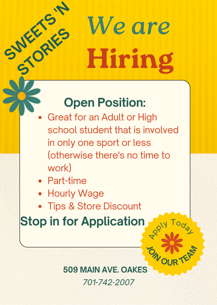 Position at Sweets 'N Stories