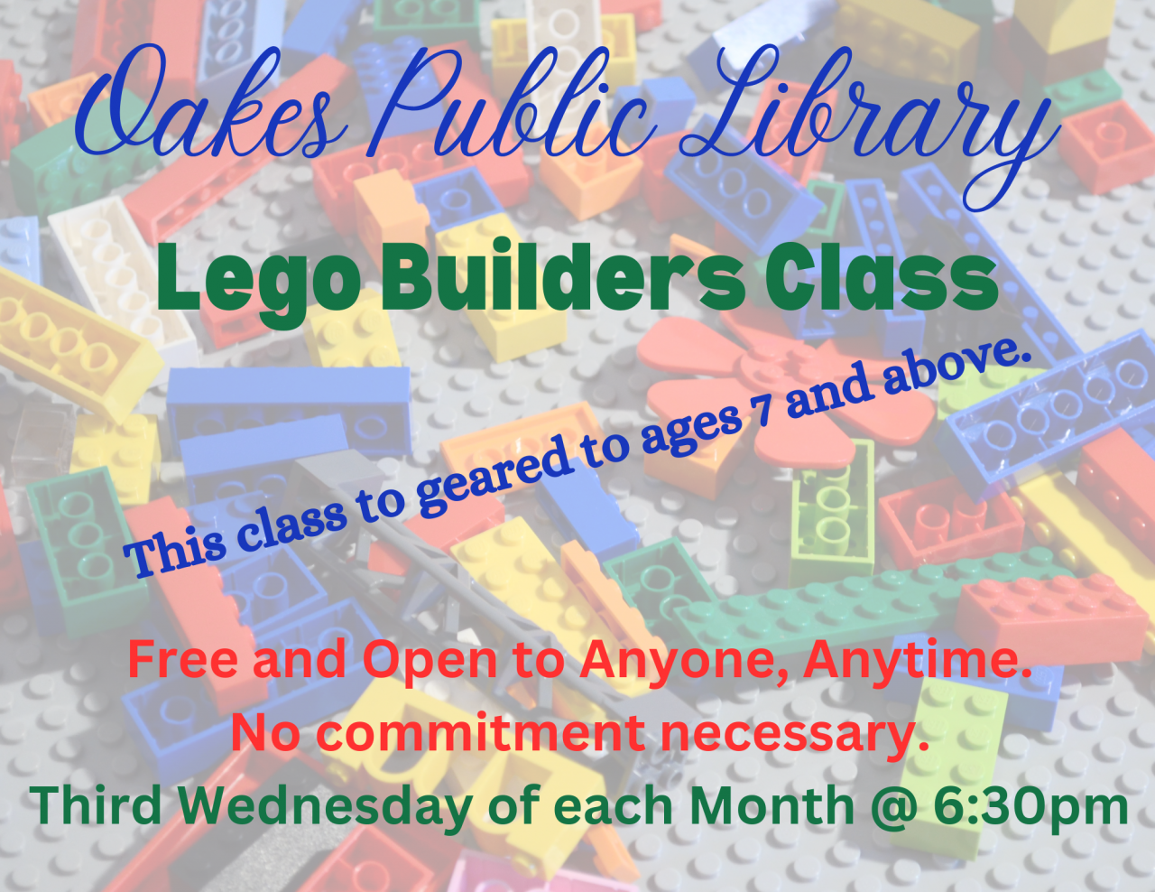 Oakes Public Library Lego Class